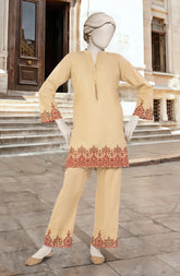 EMBROIDERED CAMBRIC STITCHED 2 PIECE