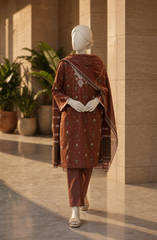 EMBROIDERED CAMBRIC STITCHED 3 PIECE