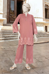 EMBROIDERED CAMBRIC STITCHED 2 PIECE