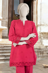 EMBROIDERED CAMBRIC STITCHED 2 PIECE