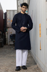 NAVY 100% COTTON PRINTED KURTA