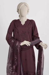 EMBROIDERED CAMBRIC STITCHED 3 PIECE