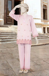 EMBROIDERED CAMBRIC STITCHED 2 PIECE