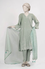 EMBROIDERED CAMBRIC STITCHED 3 PIECE