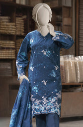 EMBROIDERED PRINTED LAWN STITCHED 3 PIECE