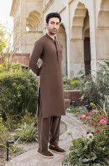 BROWN BLENDED KAMEEZ SHALWAR