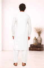 OFF-WHITE BLENDED EMBROIDERED KAMEEZ SHALWAR