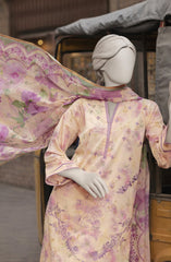 EMBROIDERED PRINTED LAWN STITCHED 3 PIECE