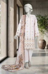 EMBROIDERED CAMBRIC 3PCS UNSTITCHED