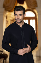 BOTTLE-GREEN BLENDED EMBROIDERED KAMEEZ SHALWAR