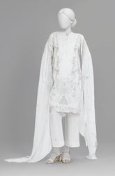 EMBROIDERED CAMBRIC STITCHED 3 PIECE