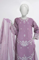 EMBROIDERED CAMBRIC STITCHED 3 PIECE