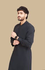 BLUEISH-GREY BLENDED EMBROIDERED KAMEEZ SHALWAR