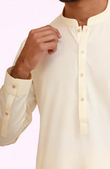 CREAM BLENDED KAMEEZ SHALWAR