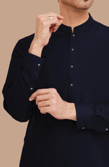 NAVY BLENDED KAMEEZ SHALWAR