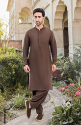 BROWN BLENDED KAMEEZ SHALWAR