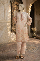 EMBROIDERED PRINTED CAMBRIC STITCHED 2 PIECE