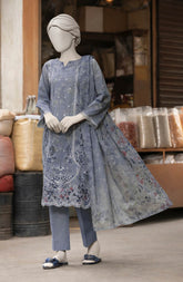 EMBROIDERED PRINTED LAWN STITCHED 3 PIECE