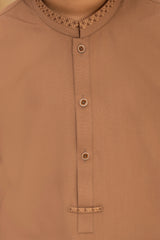 LIGHT-BROWN EMBROIDERED BLENDED KAMEEZ SHALWAR