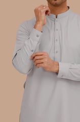 SMOKE-GREY BLENDED KAMEEZ SHALWAR