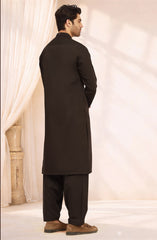 CHOCOLATE-BROWN BLENDED KAMEEZ SHALWAR