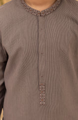 TEA-PINK EMBROIDERED BLENDED KAMEEZ SHALWAR