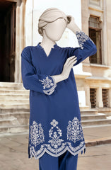 EMBROIDERED CAMBRIC STITCHED 2 PIECE