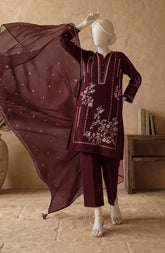 EMBROIDERED CAMBRIC STITCHED 3 PIECE