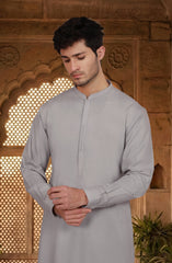 FEATHER-GREY BLENDED KAMEEZ SHALWAR