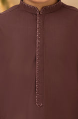 BURGUNDY EMBROIDERED BLENDED KAMEEZ SHALWAR