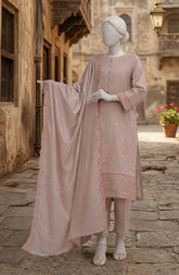 EMBROIDERED CAMBRIC STITCHED 3 PIECE