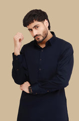 NAVY 100% COTTON KAMEEZ SHALWAR