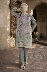 EMBROIDERED PRINTED CAMBRIC STITCHED 2 PIECE