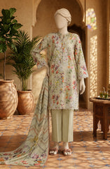 EMBROIDERED PRINTED LAWN STITCHED 3 PIECE