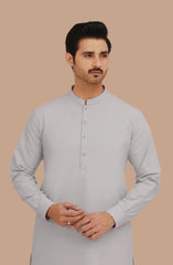 SMOKE-GREY BLENDED KAMEEZ SHALWAR