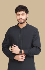 BLUEISH-GREY BLENDED EMBROIDERED KAMEEZ SHALWAR
