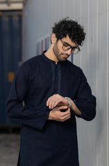 NAVY 100% COTTON PRINTED KURTA