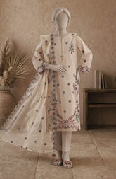 EMBROIDERED CAMBRIC STITCHED 3 PIECE