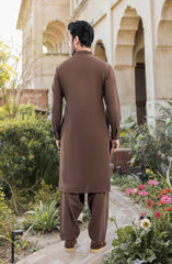 BROWN BLENDED KAMEEZ SHALWAR