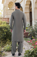 DARK GREY BLENDED KAMEEZ SHALWAR