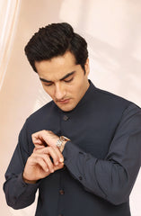 CHARCOAL BLENDED KAMEEZ SHALWAR WAISTCOAT