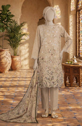 EMBROIDERED PRINTED LAWN STITCHED 3 PIECE