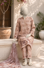 EMBROIDERED CAMBRIC STITCHED 3 PIECE
