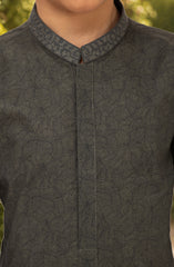 OLIVE-GREEN 100% COTTON EMBROIDERED KURTA