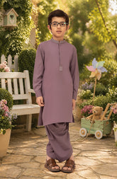LIGHT-PURPLE EMBROIDERED BLENDED KAMEEZ SHALWAR