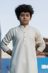 CREAM BLENDED EMBROIDERED KURTA