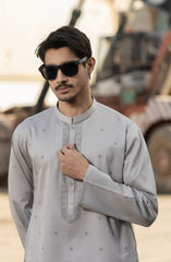 SILVER 100% COTTON PRINTED KURTA