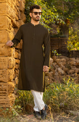 BROWN SEMI FORMAL KURTA