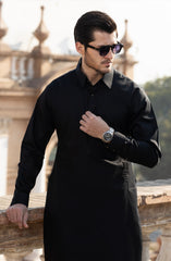 BLACK 100% COTTON KAMEEZ SHALWAR