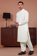 WINTER'24 MEN KAMEEZ SHALWAR OFF WHITE